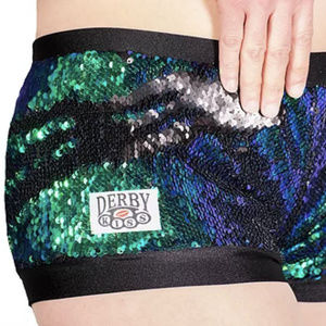 Derby Kiss Blue-Green/Black Sequin Shorts